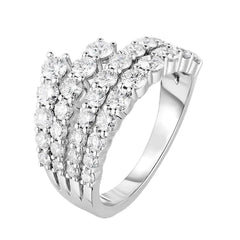 2024 Women's Holiday Cubic Zirconia Silver Ring Set