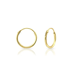 24K Gold Plated Hoop Earrings - Multiple Sizes