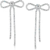 Image of Sparkling Silver Bow Stud Earrings