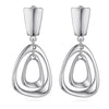 Image of Elegant Silver Geometric Clip-Ons